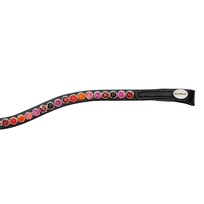 Kavalkade Stirnband Seasons dreams - BC2 - schwarz/pink-rot, Größe Warmblut