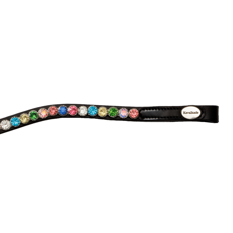Kavalkade Stirnband Seasons dreams - BC2 - schwarz/pink-bunt, Größe Warmblut