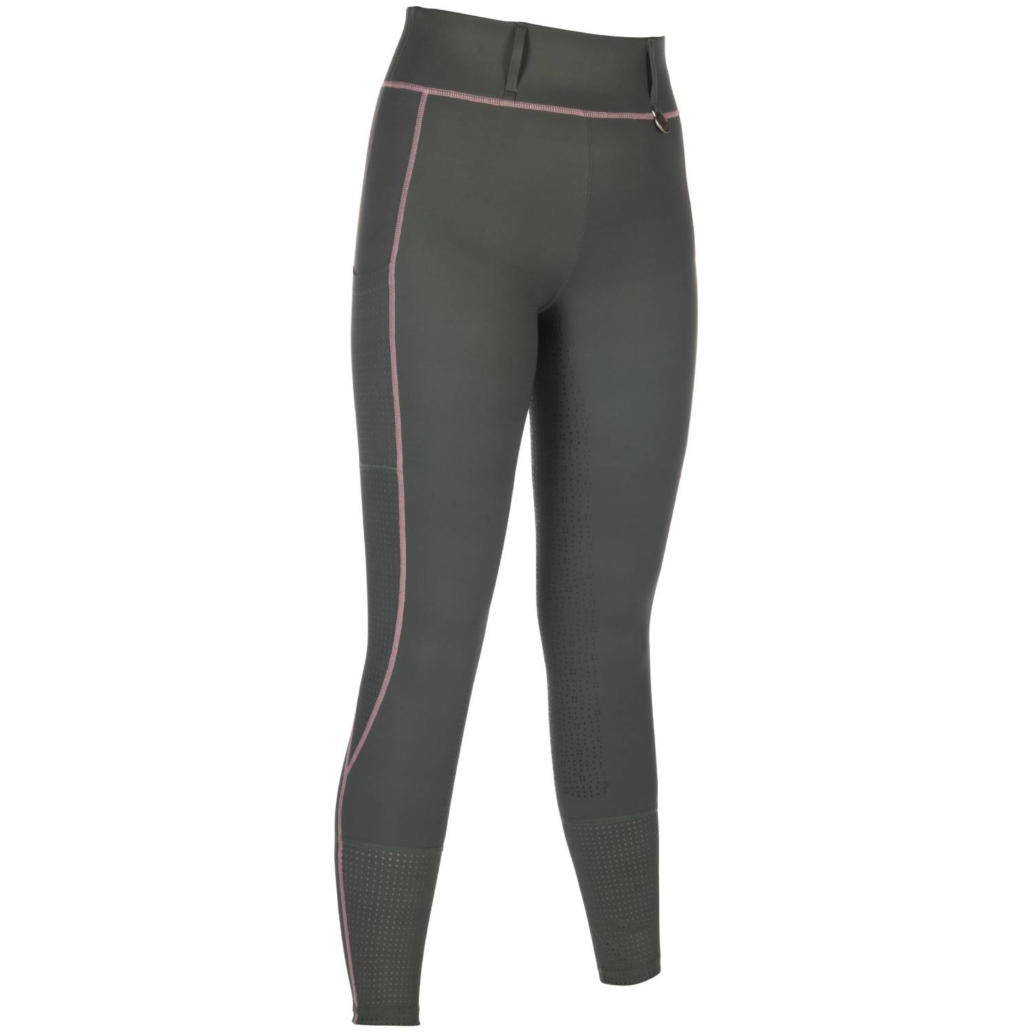 HKM Reitleggings Juna Silikon-Vollbesatz Damen - graugrün, Größe 46