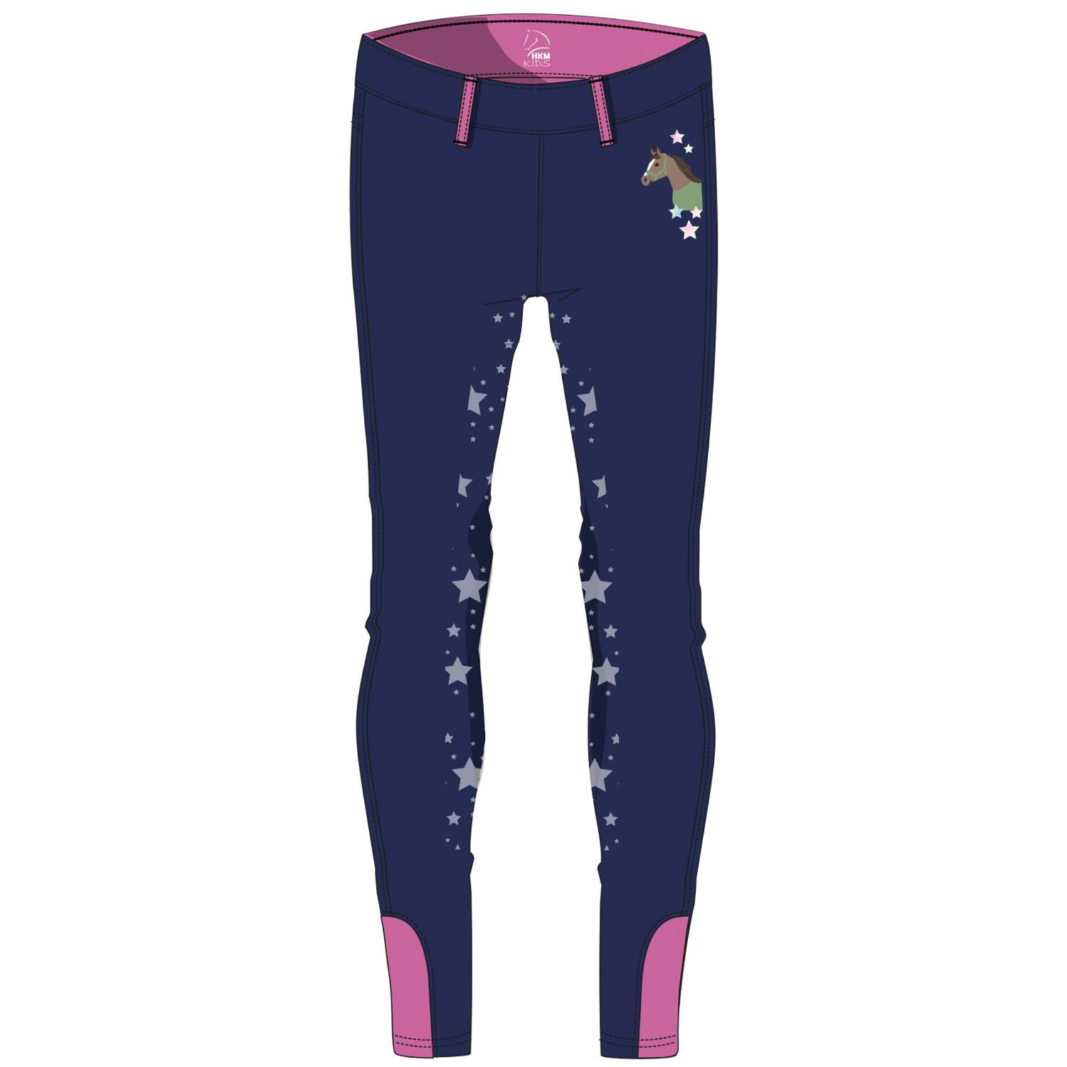 HKM Reitleggings Pony Dream II Silikon-Vollbesatz - dunkelblau, Größe 98/104