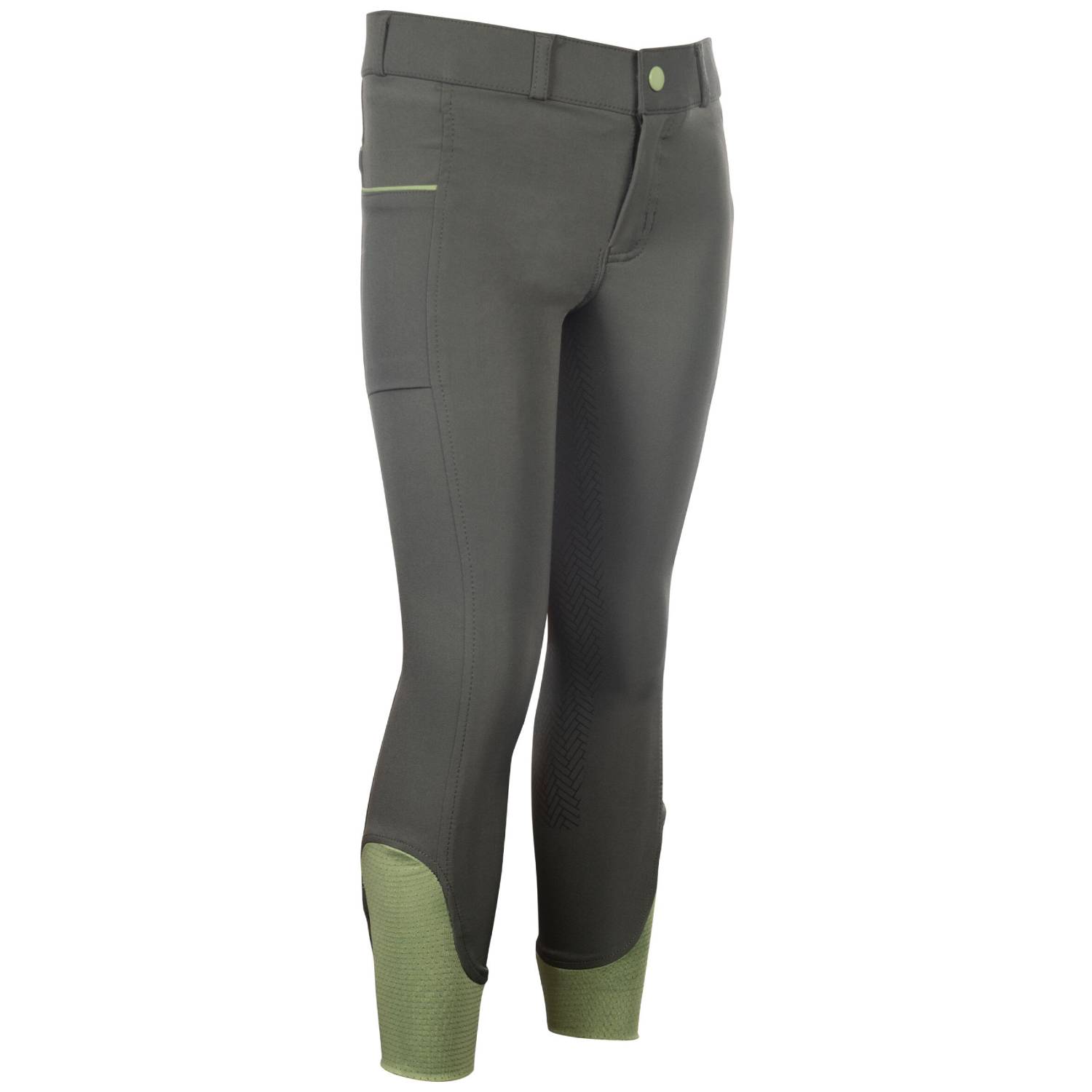 HKM Reithose Claire Silikon-Vollbesatz - graugrün, Größe 110/116