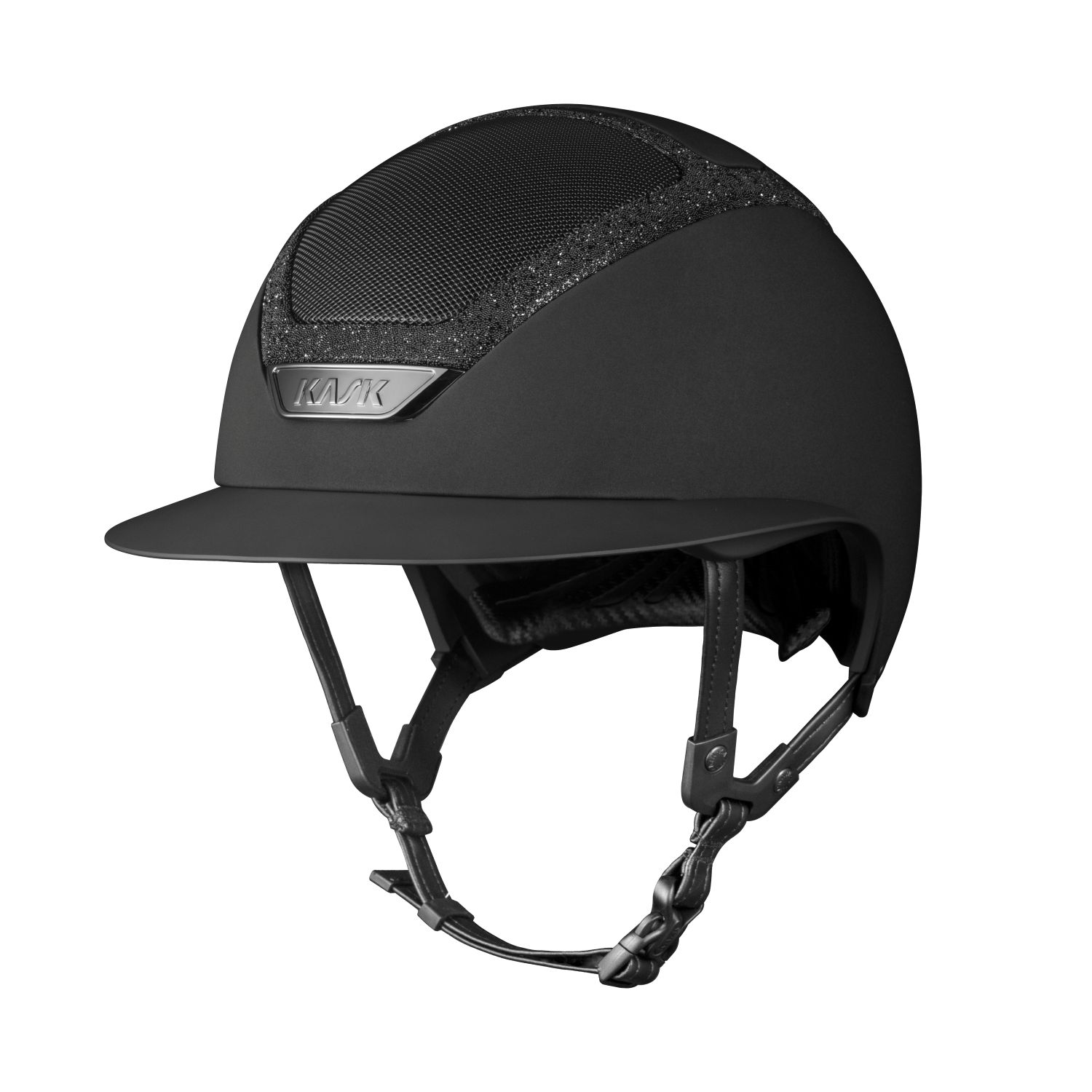 KASK Star Lady Chrome Swarovski Frame Reithelm inkl. Liner - black/black, Größe 56