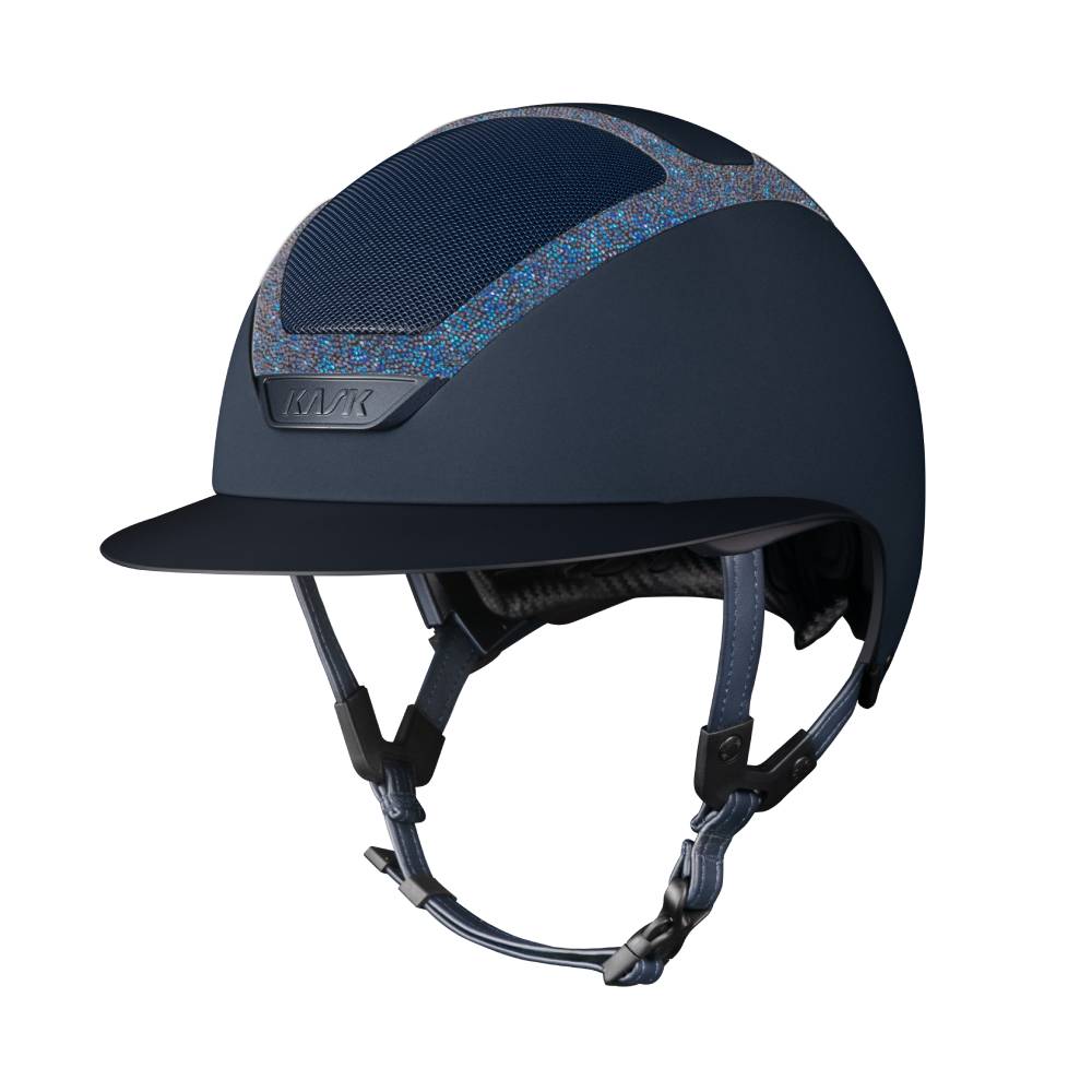 KASK Star Lady Chrome Swarovski Frame Reithelm inkl. Liner - navy_parsh, Größe 56