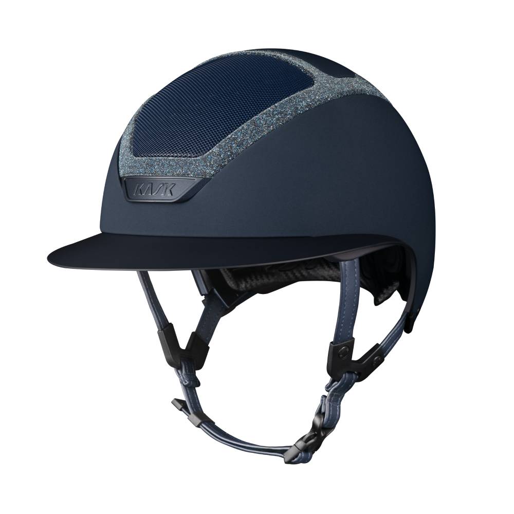 KASK Star Lady Chrome Swarovski Frame Reithelm inkl. Liner - navy, Größe 58