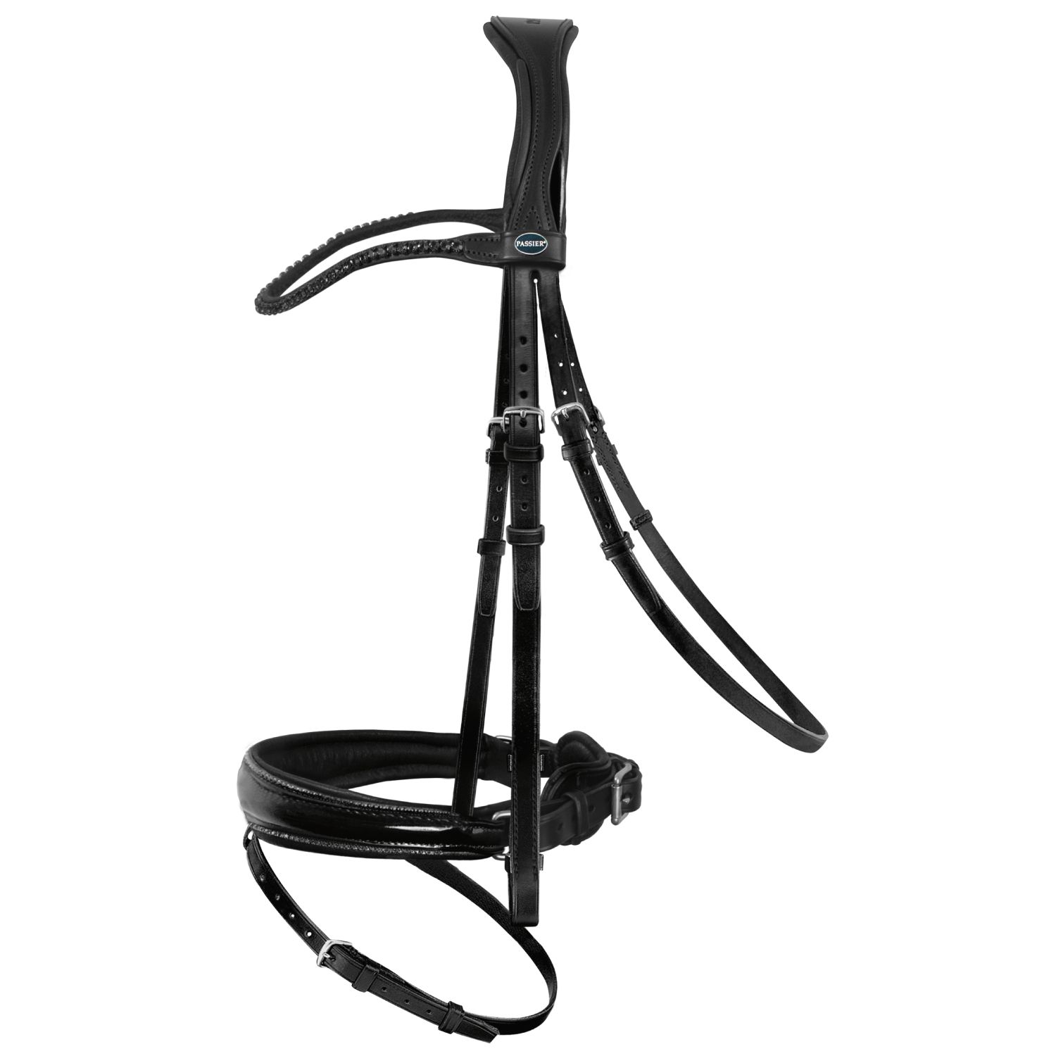 Passier Shadow Trense anatomisch - schwarz/edelstahl, Größe Pony