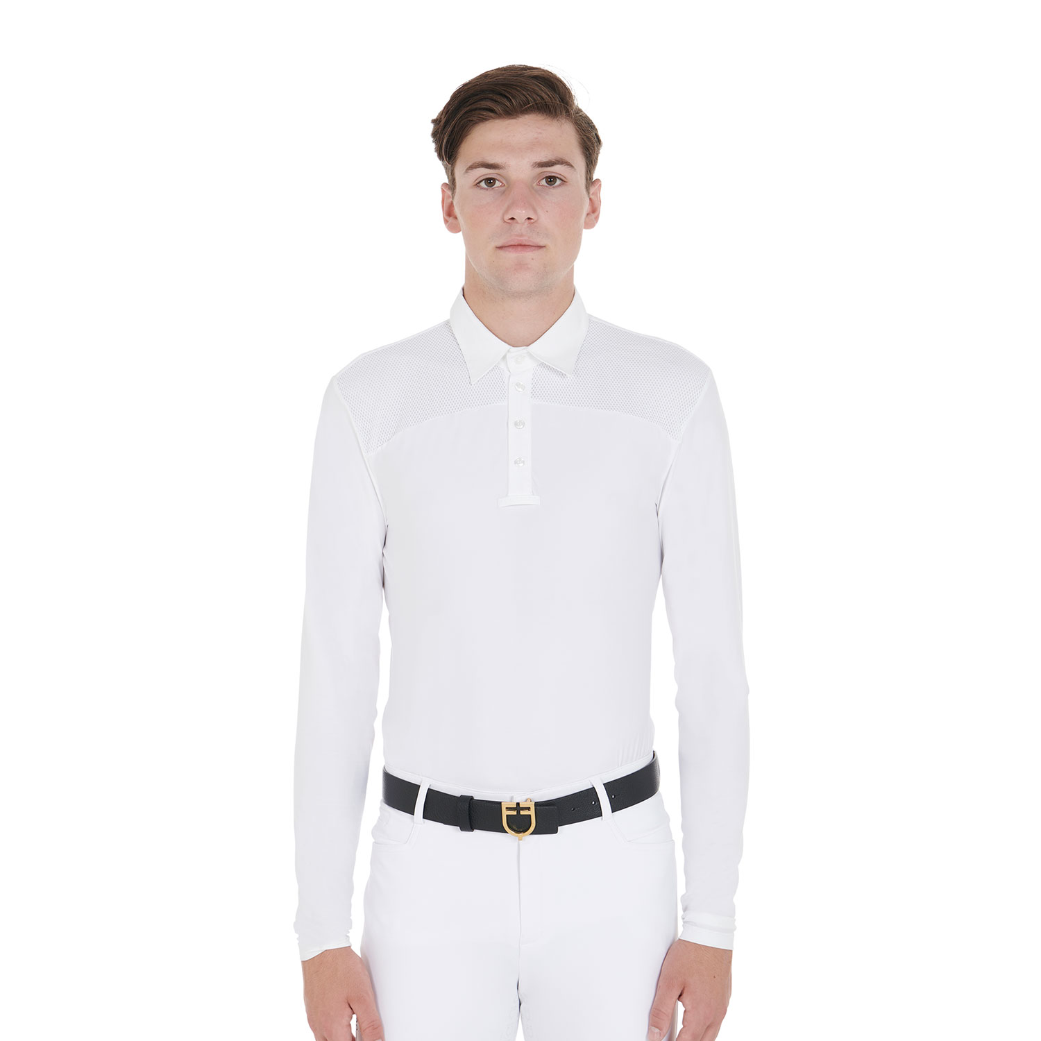 Equestro Herren Turniershirt - white/white, Größe M
