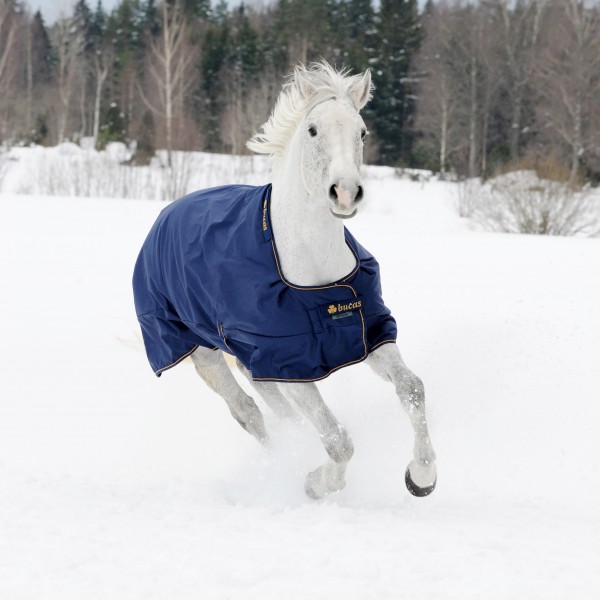 Bucas Weidedecke Irish Turnout 300 - navy/gold, Größe 130
