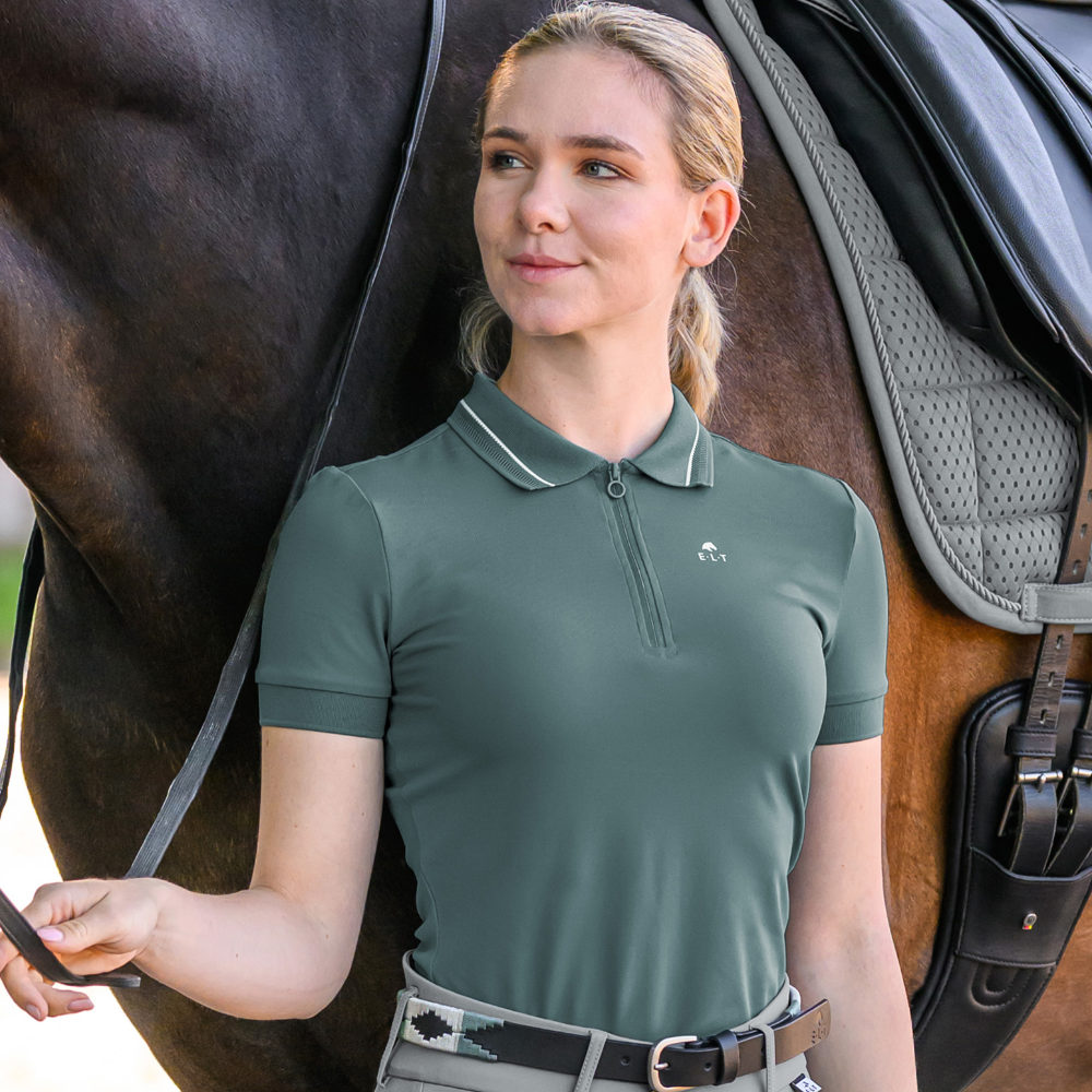 ELT Funktions-Poloshirt Prag - piniengrün, Größe M