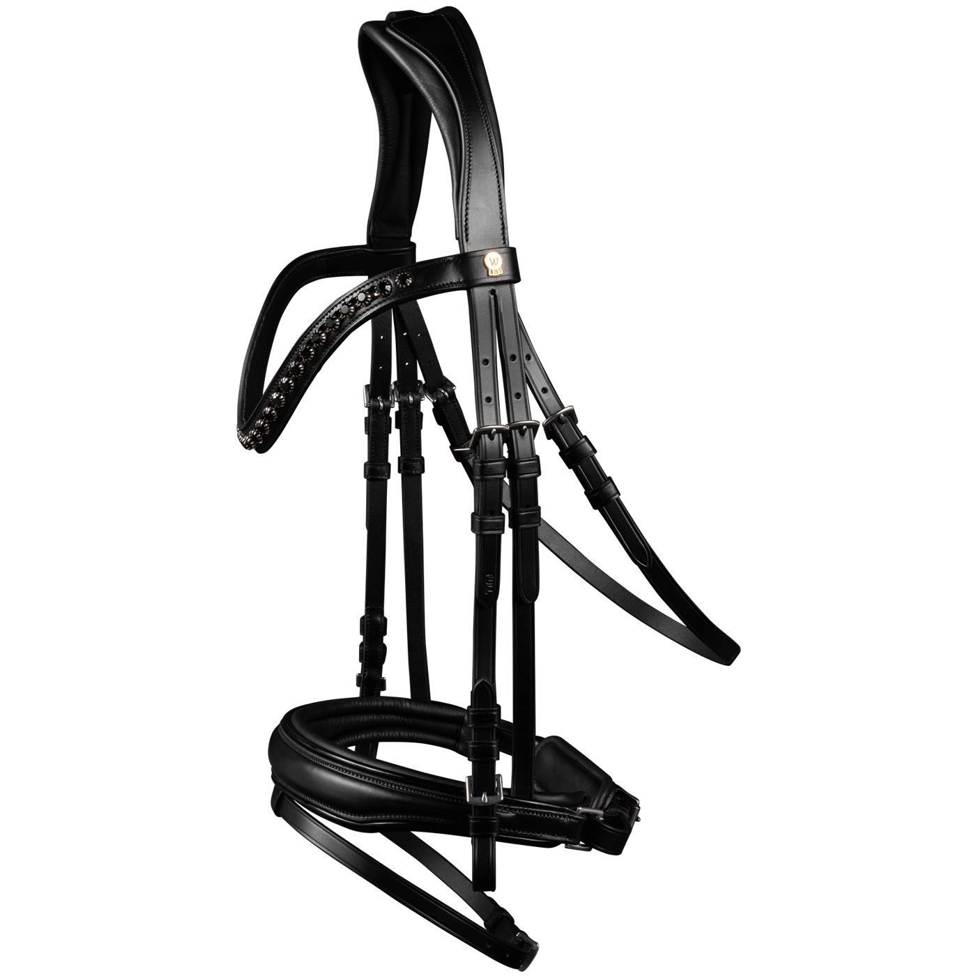Waldhausen S-Line Trensenzaum Blackshine - schwarz, Größe Warmblut Extra