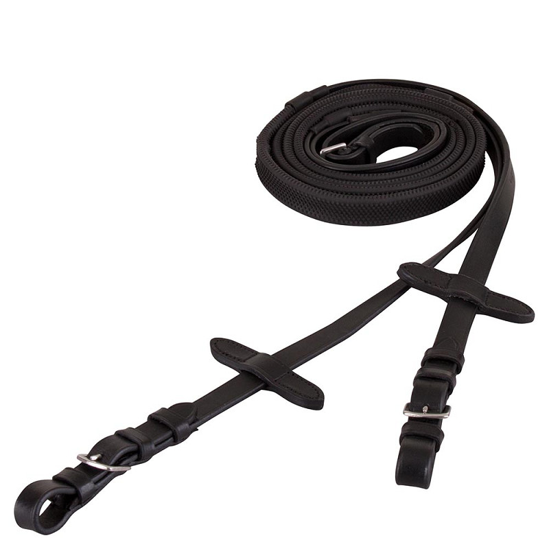 Premiere Gummizügel 16mm mit Schnallverschluss - schwarz, Größe Warmblut
