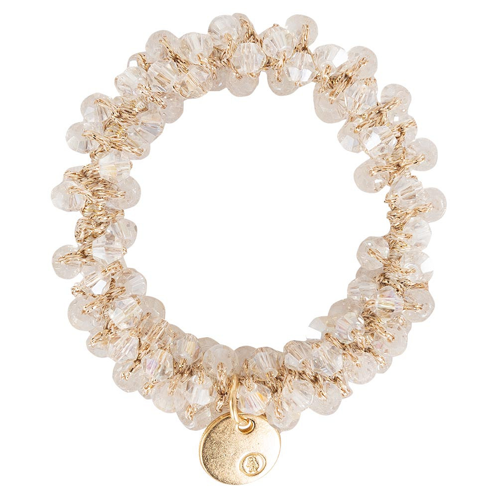 BR Haargummi Beads 2er set - white crystal