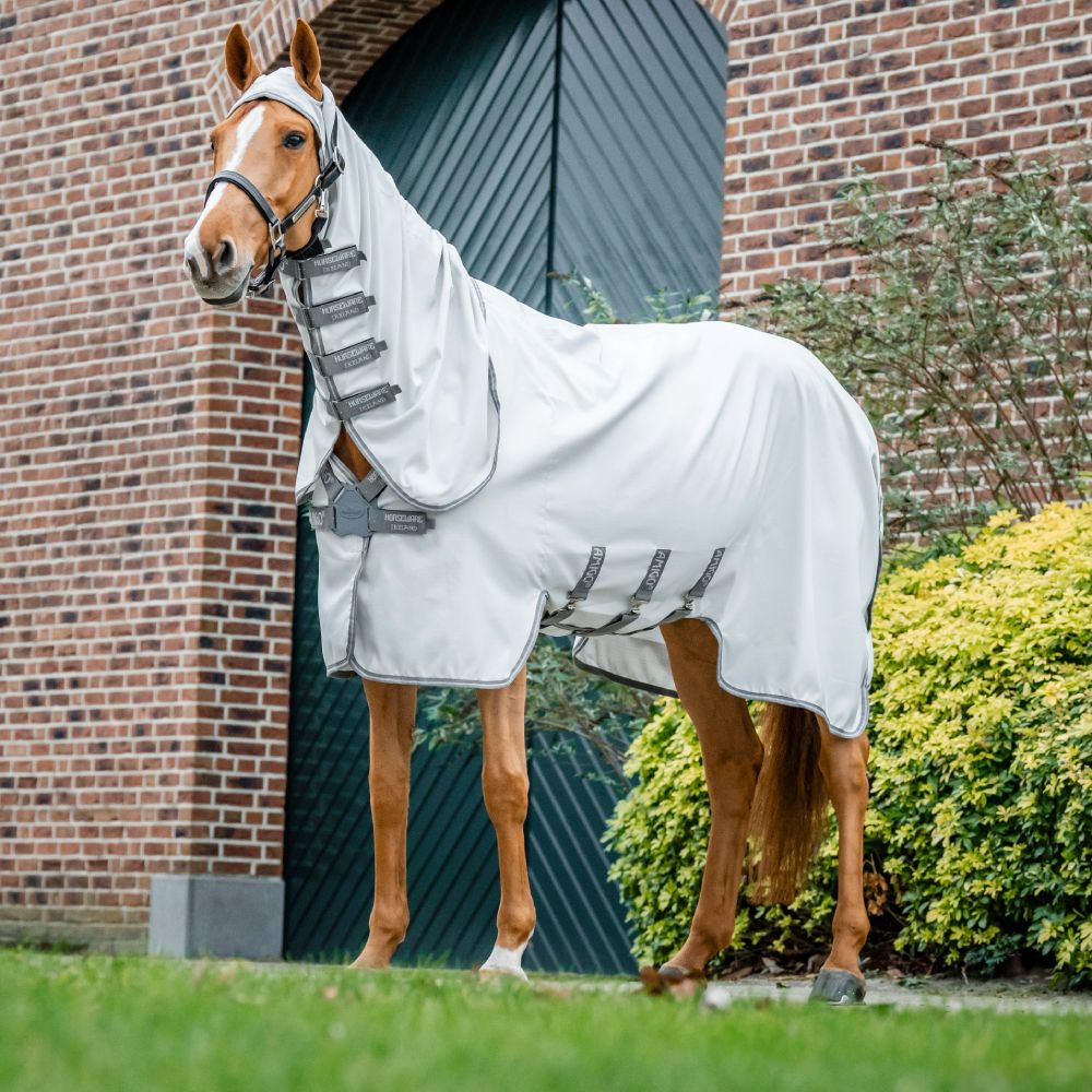 Horseware Amigo Ripstop Hoody Ekzemerdecke - silver/titanium grey & silver, Größe 115