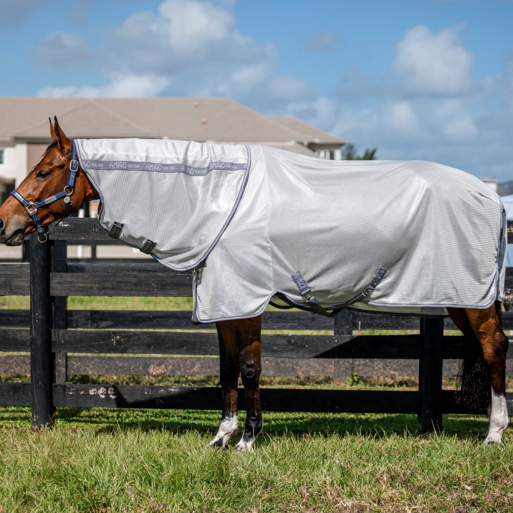 Horseware Amigo Bug Rug XL Plus Fliegendecke - silver/titanium grey & silver, Größe 140