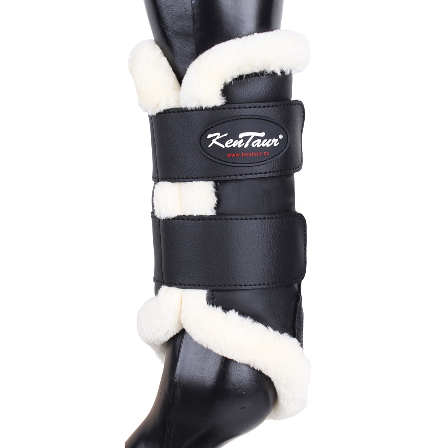 Kentaur Dressage Boots Kunstfell - schwarz/weiß, Größe 3