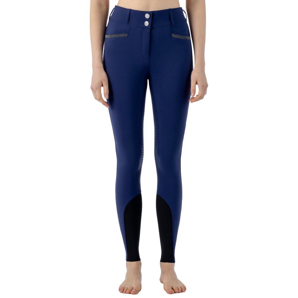 Equiline Crystalef Vollgrip Reithose mit hoher Taille für Damen - blueberry, Größe 36