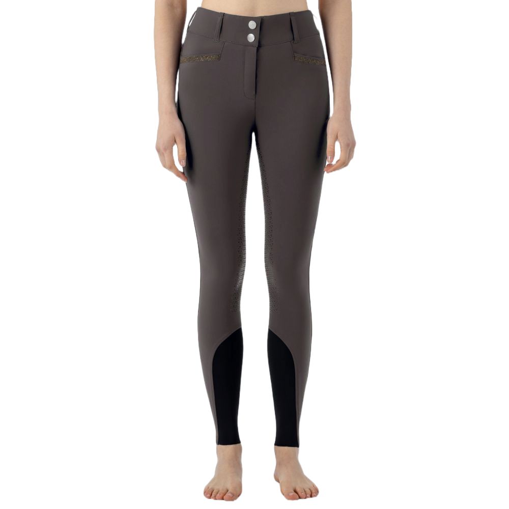 Equiline Crystalef Vollgrip Reithose mit hoher Taille für Damen - marsh, Größe 38