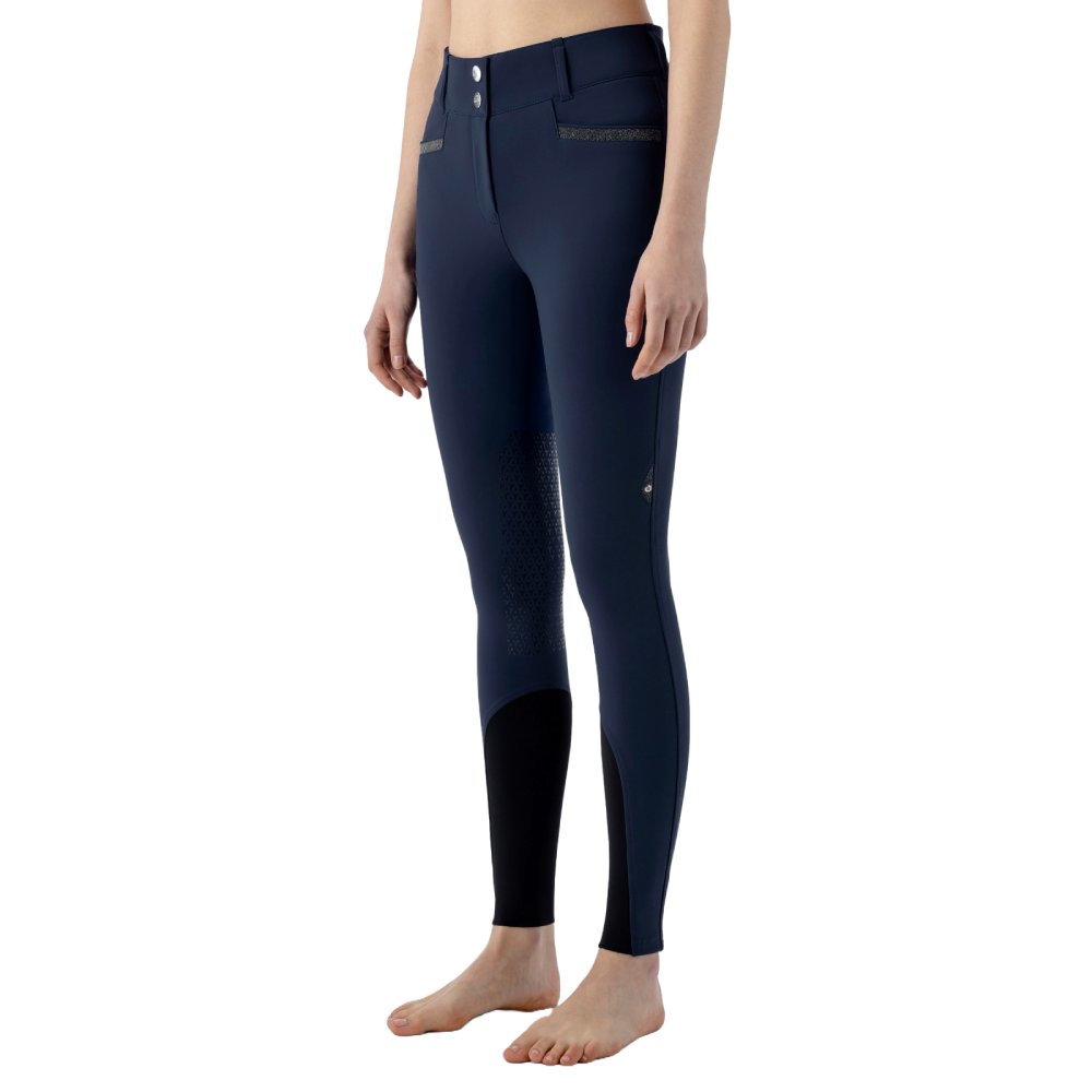 Equiline Crystalek Highwaist Kniegrip Reithose Damen - blau, Größe 36
