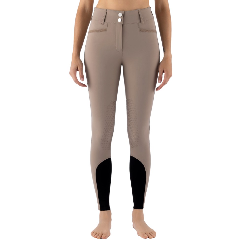 Equiline Crystalek Highwaist Kniegrip Reithose Damen - taupe gray, Größe 38