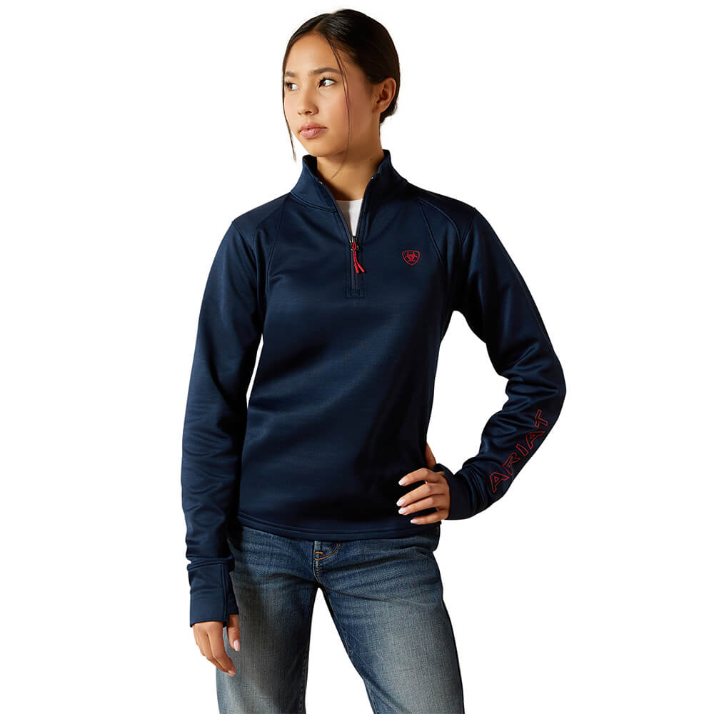 Ariat Youth Team EQ 1/2 Zip Pullover Kinder - navy, Größe XXL