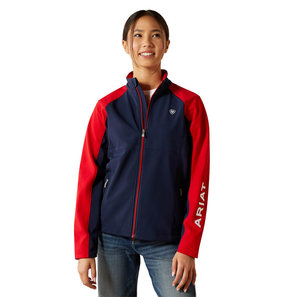Ariat Youth Team EQ Jacket Kinder - navy team/red, Größe M