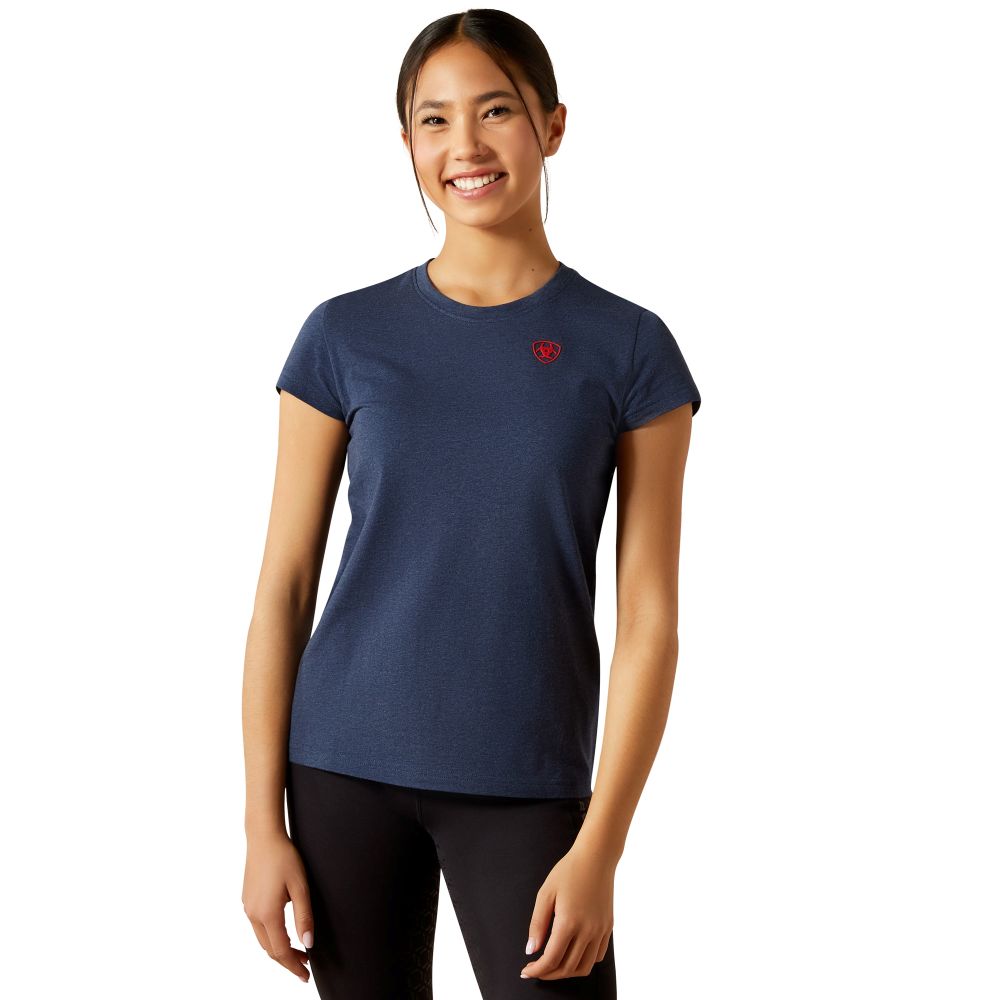 Ariat BV Logo T-Shirt Youth Kinder - navy heather, Größe S