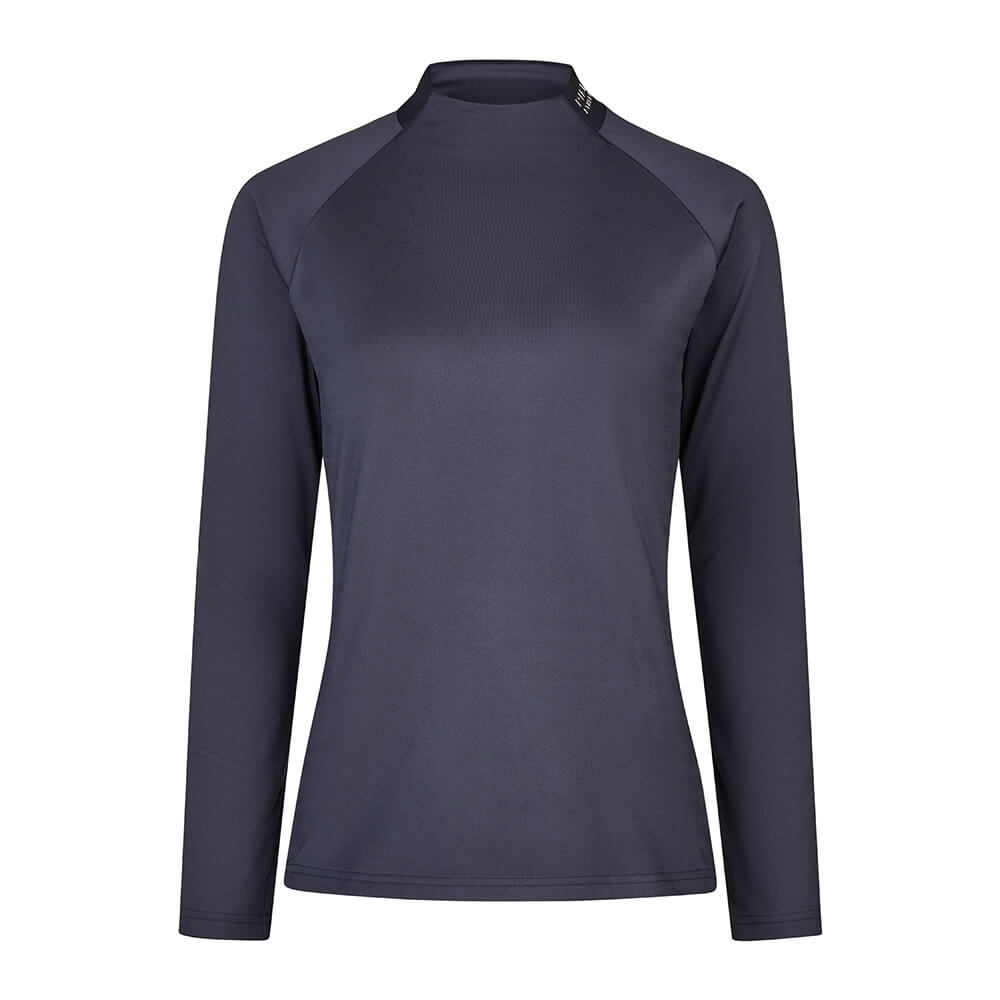 Pikeur HW25 Athleisure Funktionsshirt mit Kragen Damen - graphite blue, Größe 38