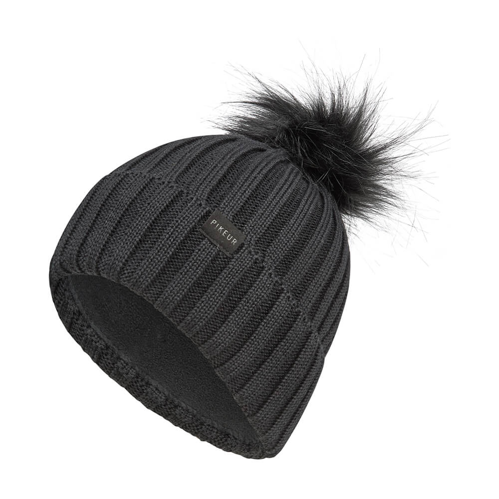 Pikeur HW25 Sports Mütze Pompom Damen - black, Größe 55/57