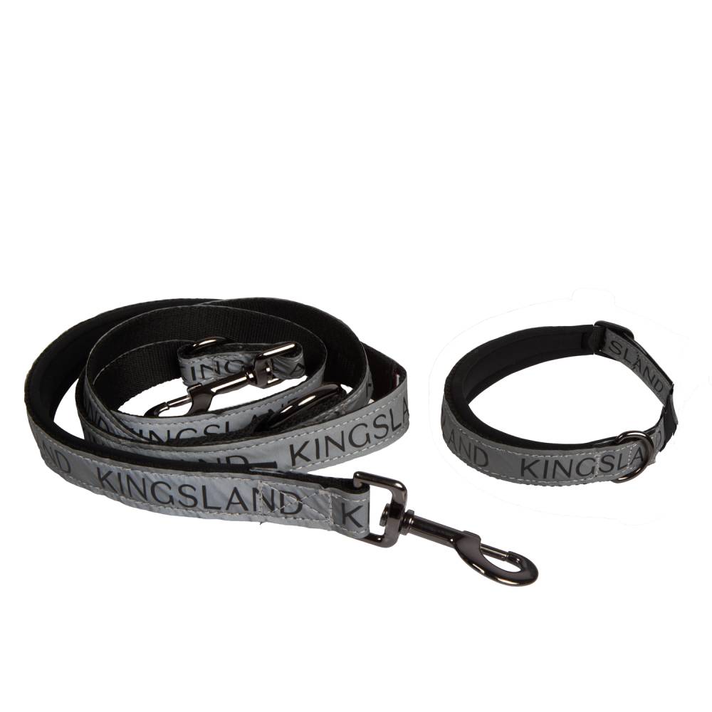 Kingsland KLMacey Hundehalsband und ‑leine - grey forged iron, Größe M