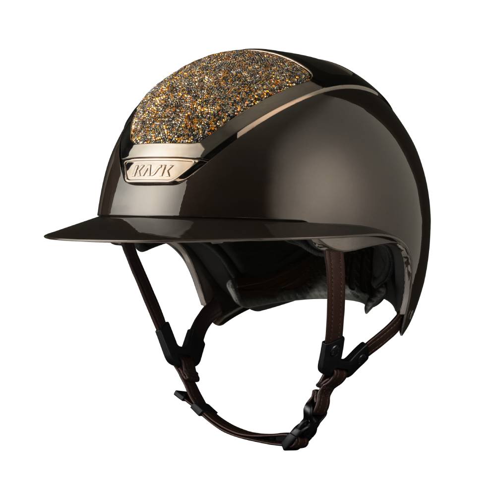 Kask Star Lady Pure Shine Swarowski Midnight Reithelm inkl. Liner - espresso brown/dune, Größe 54