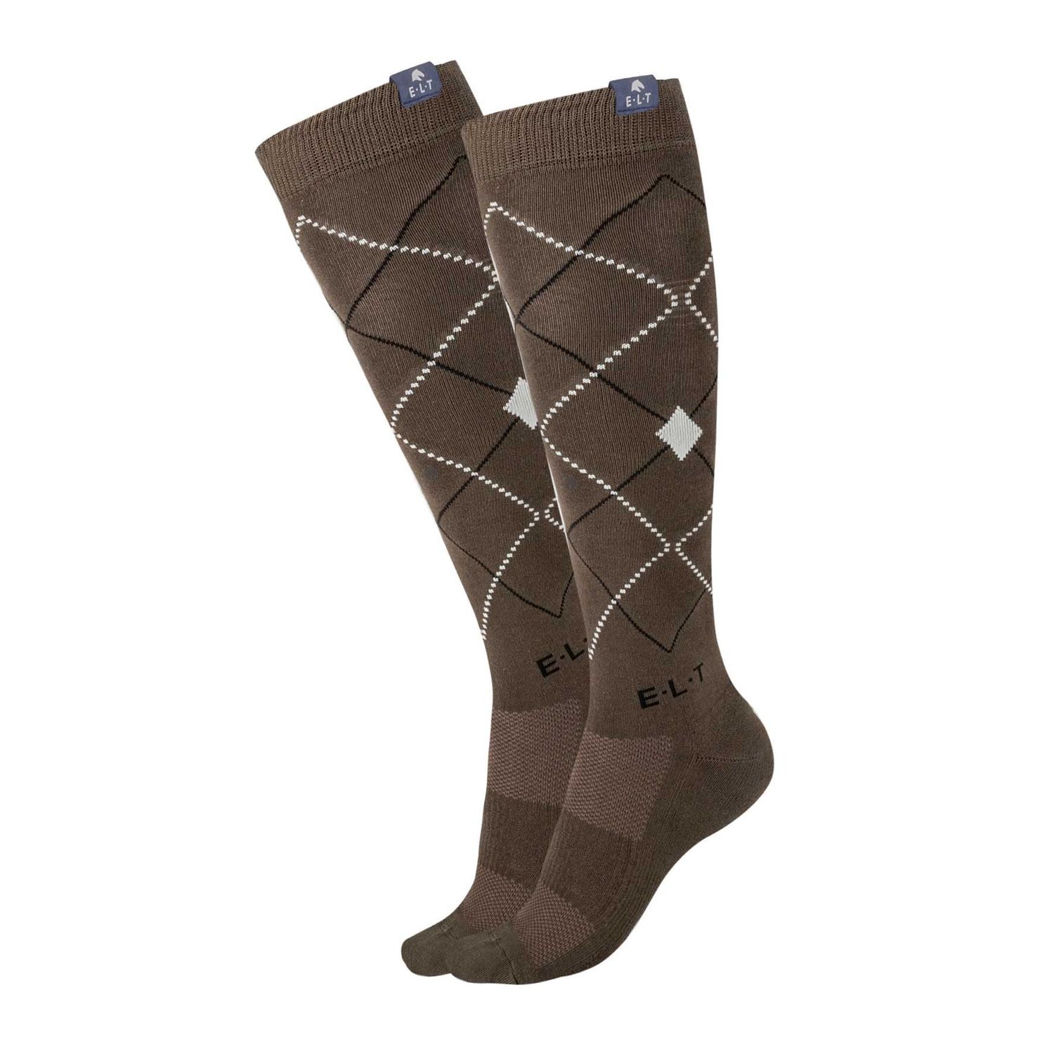ELT Reitsocken Argyle - grünbraun, Größe L