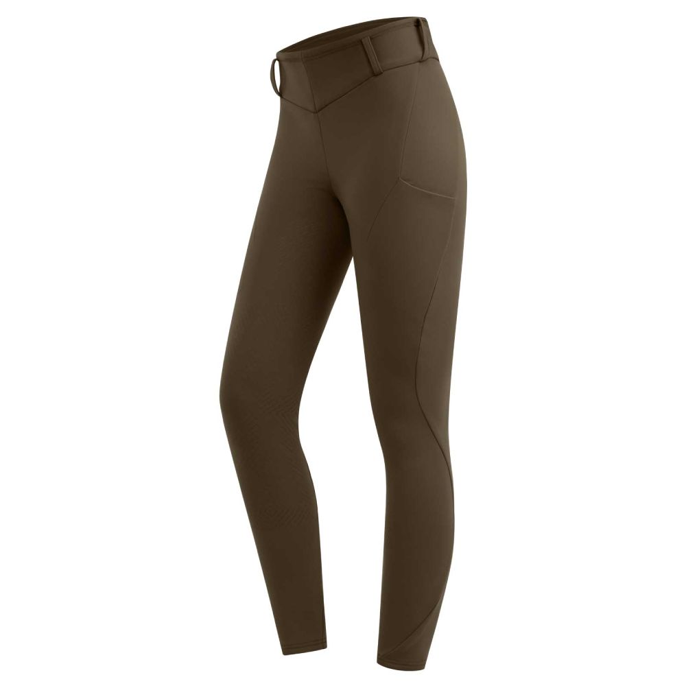 ELT Rena Vollgrip Thermo Reitleggings Damen - grünbraun, Größe 36