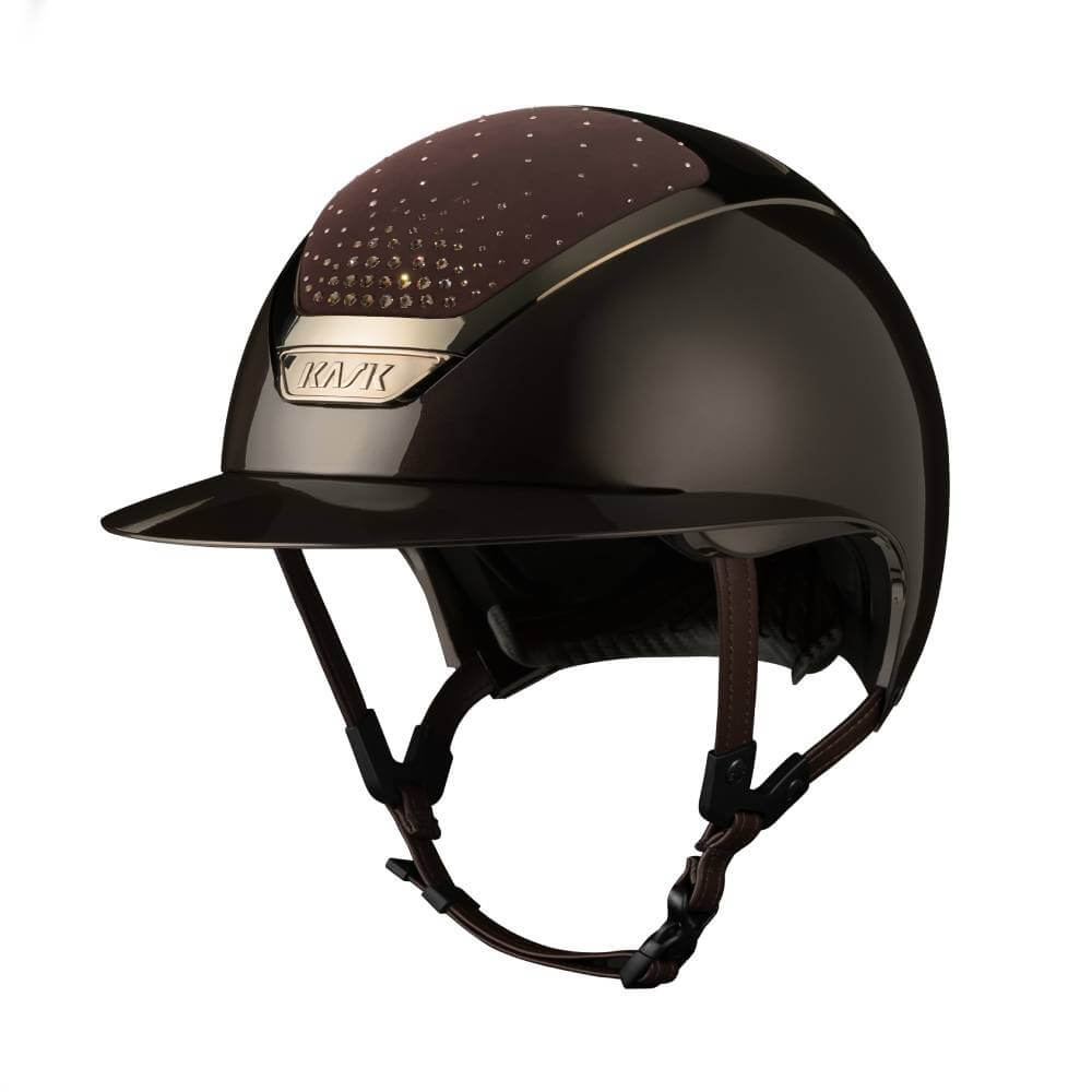 KASK Reithelm Star Lady Pure Shine Passage - espresso brown/greige, Größe 54