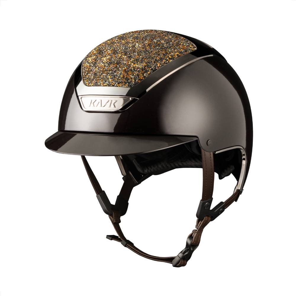 Kask Dogma Pure Shine Swarowski Midnight Reithelm inkl. Inlay - espresso brown/dune, Größe 55
