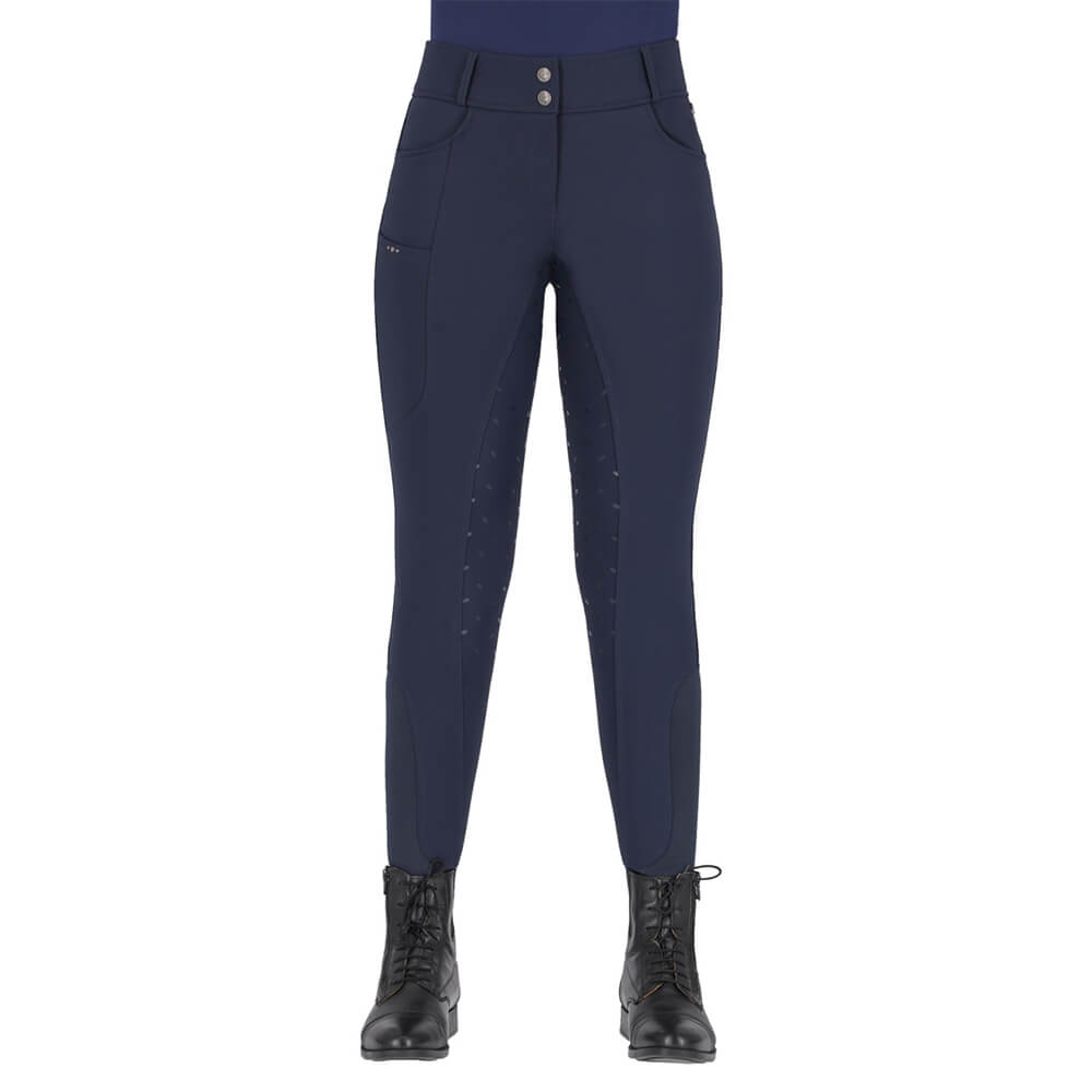 QHP Reithose Lymee Softshell Vollbesatz Damen - navy, Größe 40