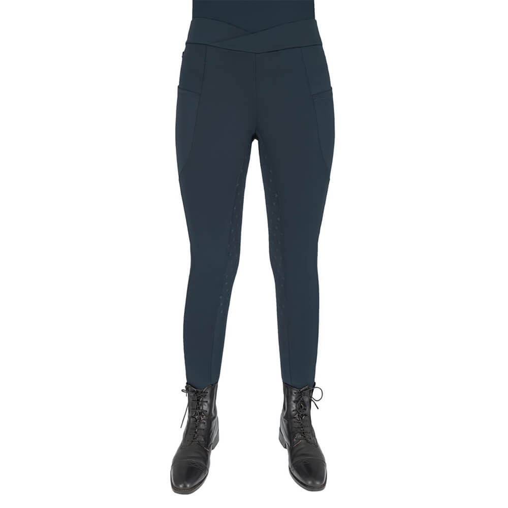 QHP Reitlegging Teddie Vollbesatz Damen - petrol blue, Größe 34