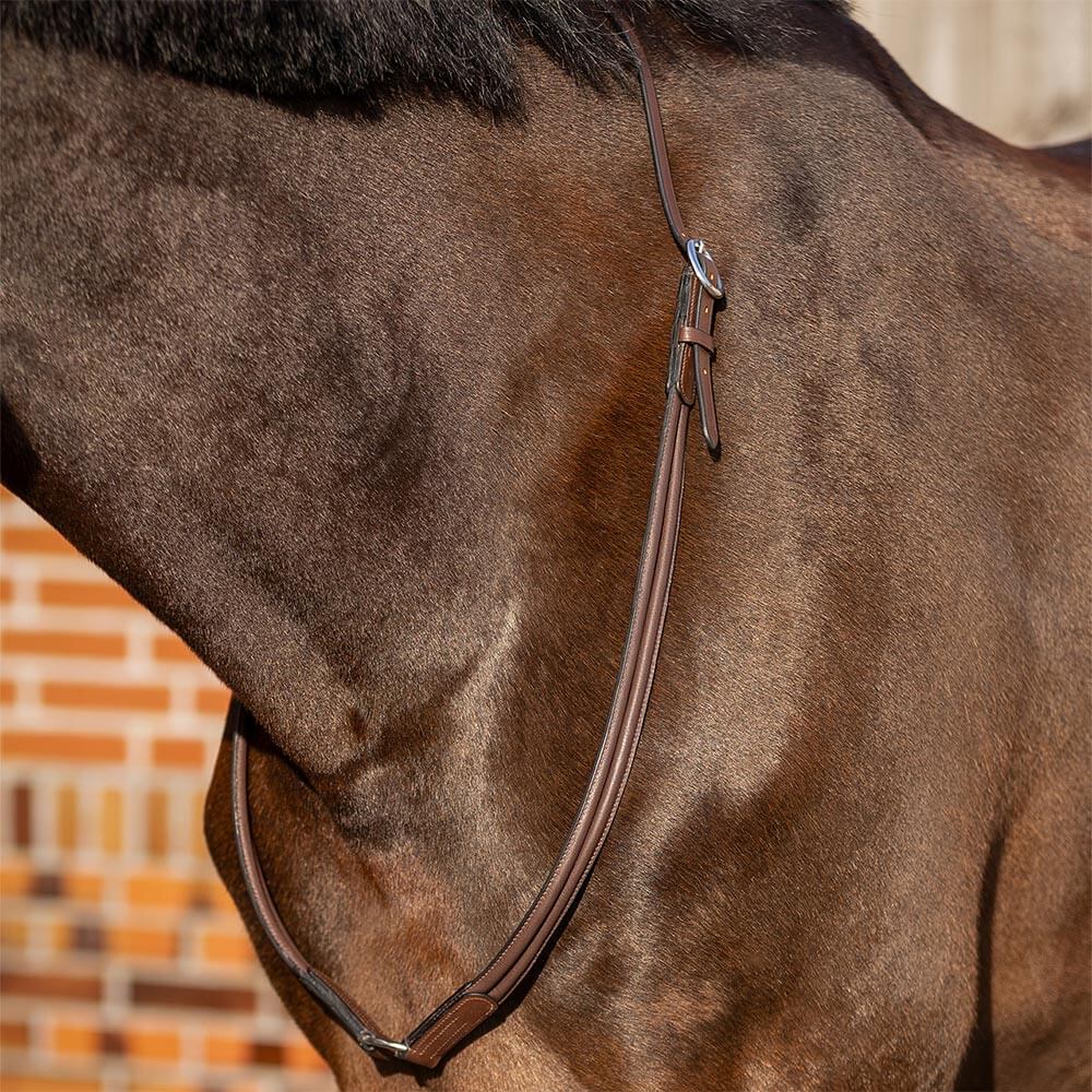 QHP Halsseil Leder Liberta - braun, Größe Warmblut