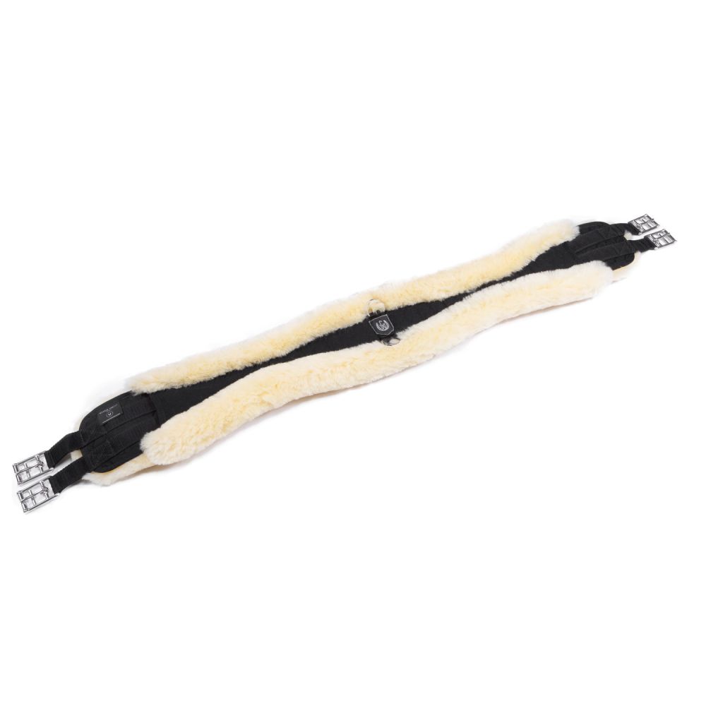 Christ Lammfell Konturgurt lang - schwarz/natur, Größe 125 cm
