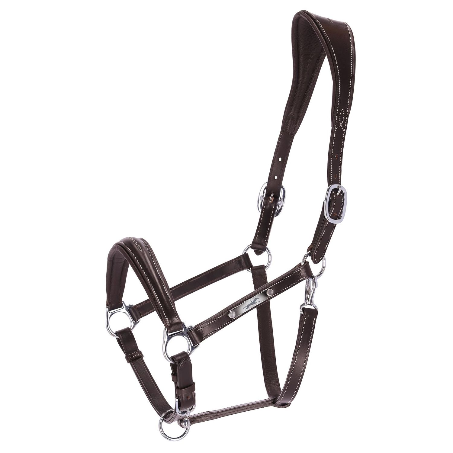 Schockemöhle Lederhalfter SP Frisco F - dark brown/cream/silver, Größe WB