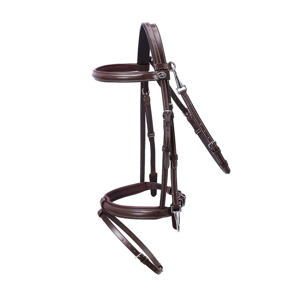 Schockemöhle Trense SP Dortmund - espresso-creme/silber, Größe VB