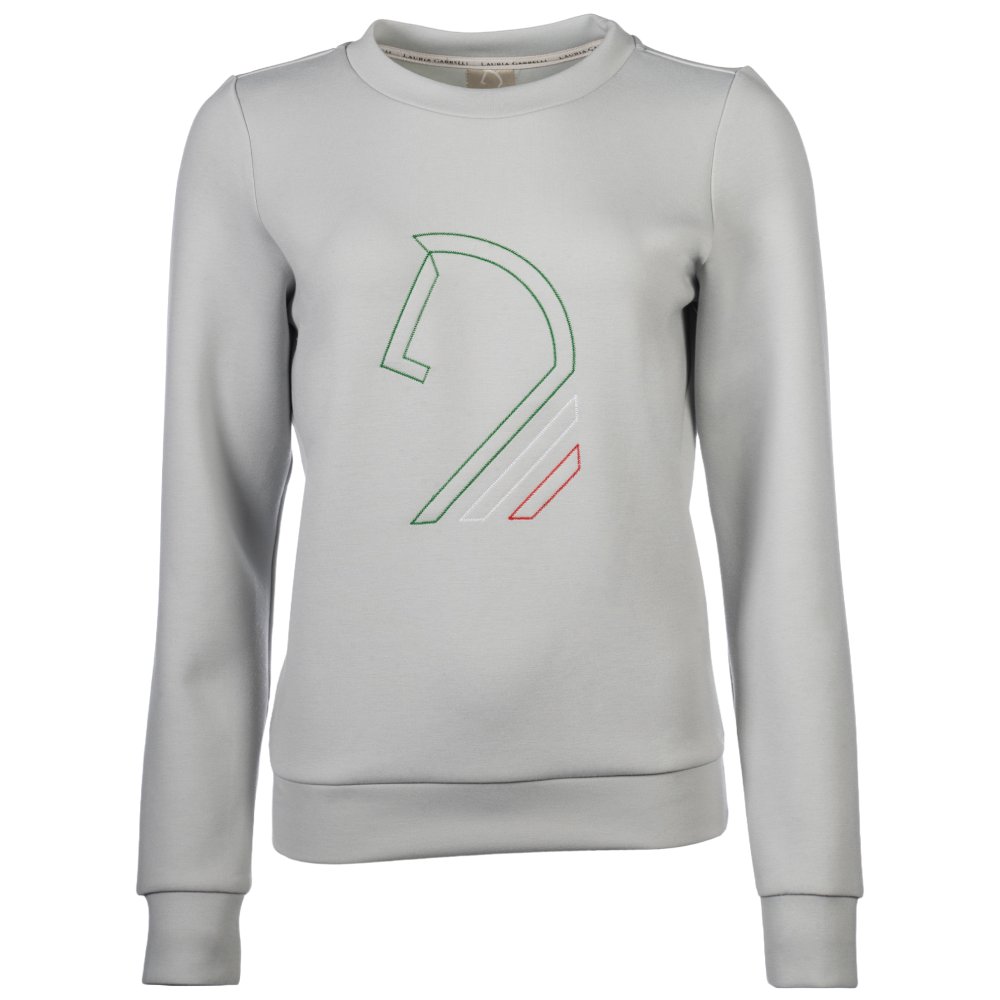 HKM Pullover Amalfi Horse Head Damen - steingrau, Größe XXL