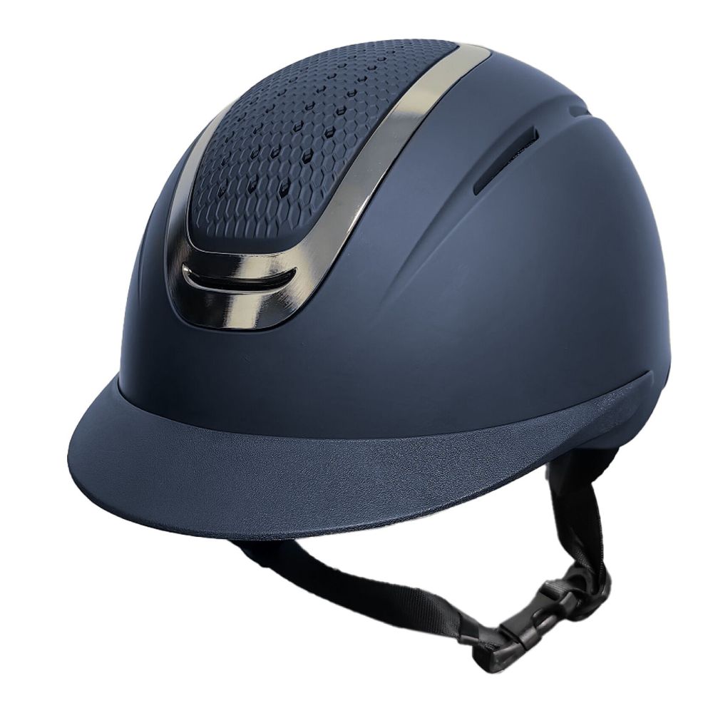 HKM Reithelm Sydney City - dunkelblau/silber, Größe L (58-60 cm)
