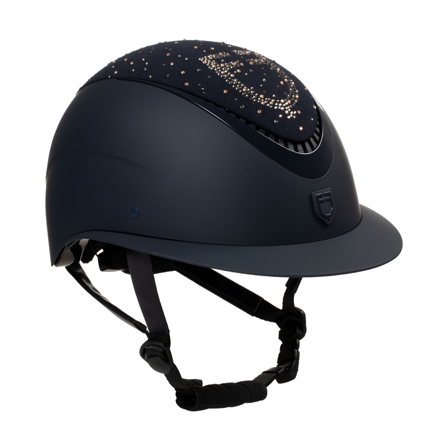 Equestro Proxima Matt Strassstein-Logo Reithelm - navy/navy shiny, Größe S (52-54)