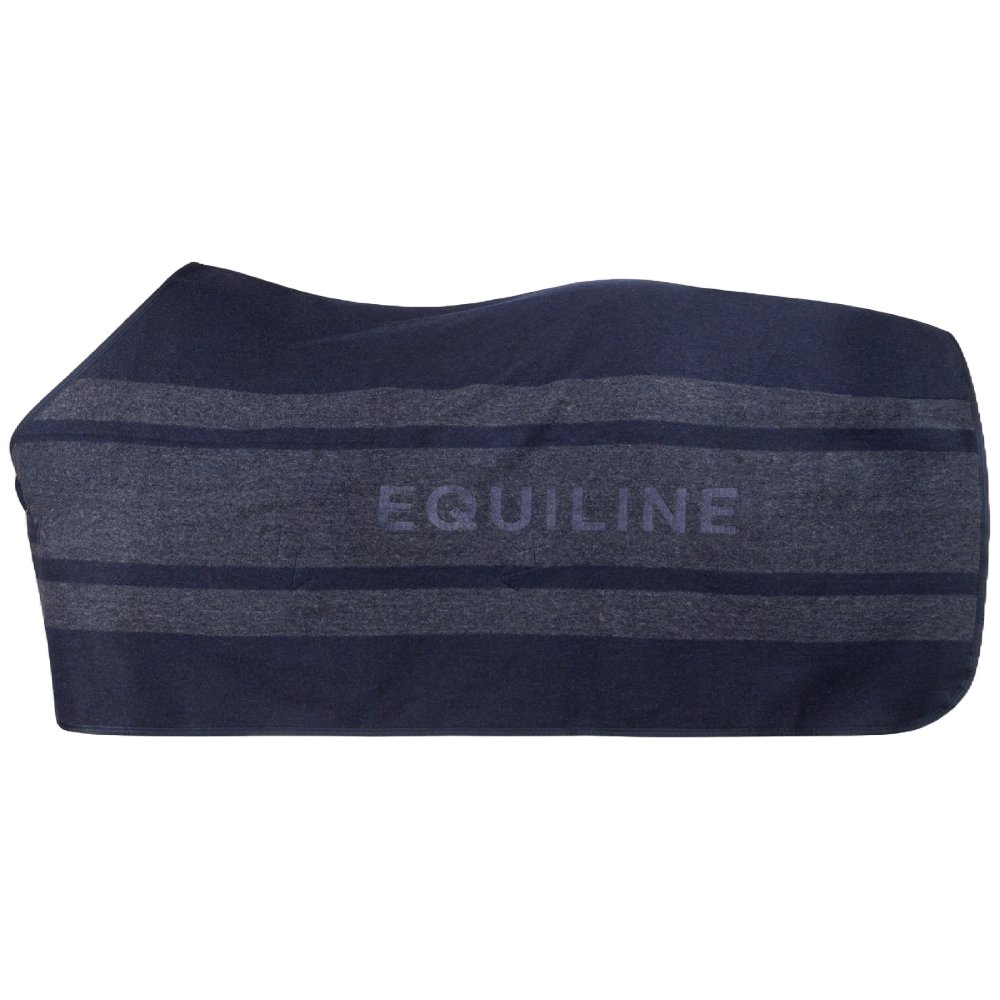 Equiline Colana Woll-Schrittdecke mit Logo - blau, Größe 115 cm