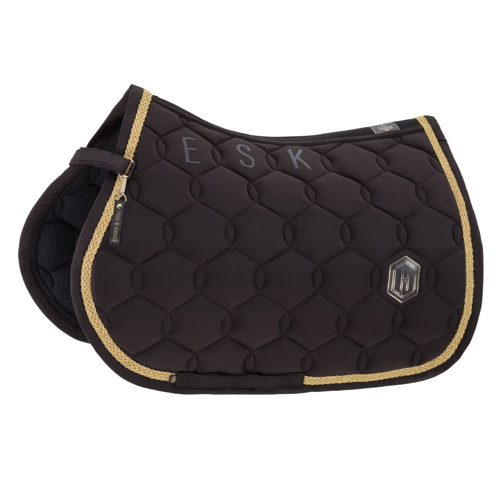 Eskadron Heritage 25/26 Pro Soft Emblem Schabracke - black truffle, Größe Warmblut Dressur