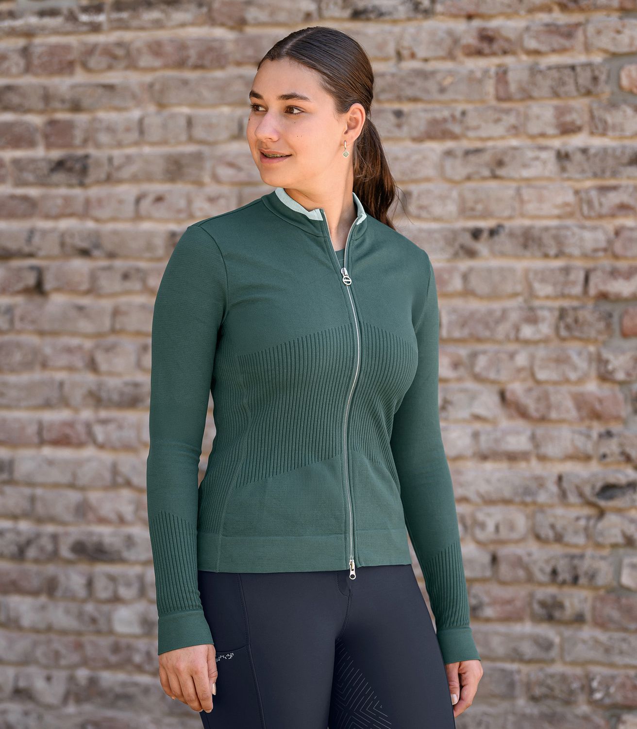ELT 3D-Strick Funktionsjacke Stockholm - piniengrün, Größe XXS/XS