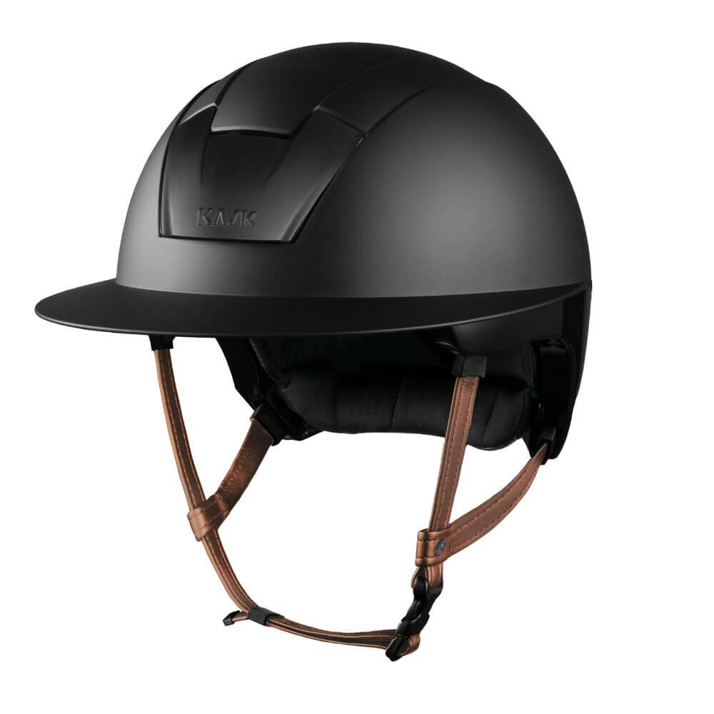KASK Kooki Lady mit braunem Kinnriemen - black shadow, Größe 59