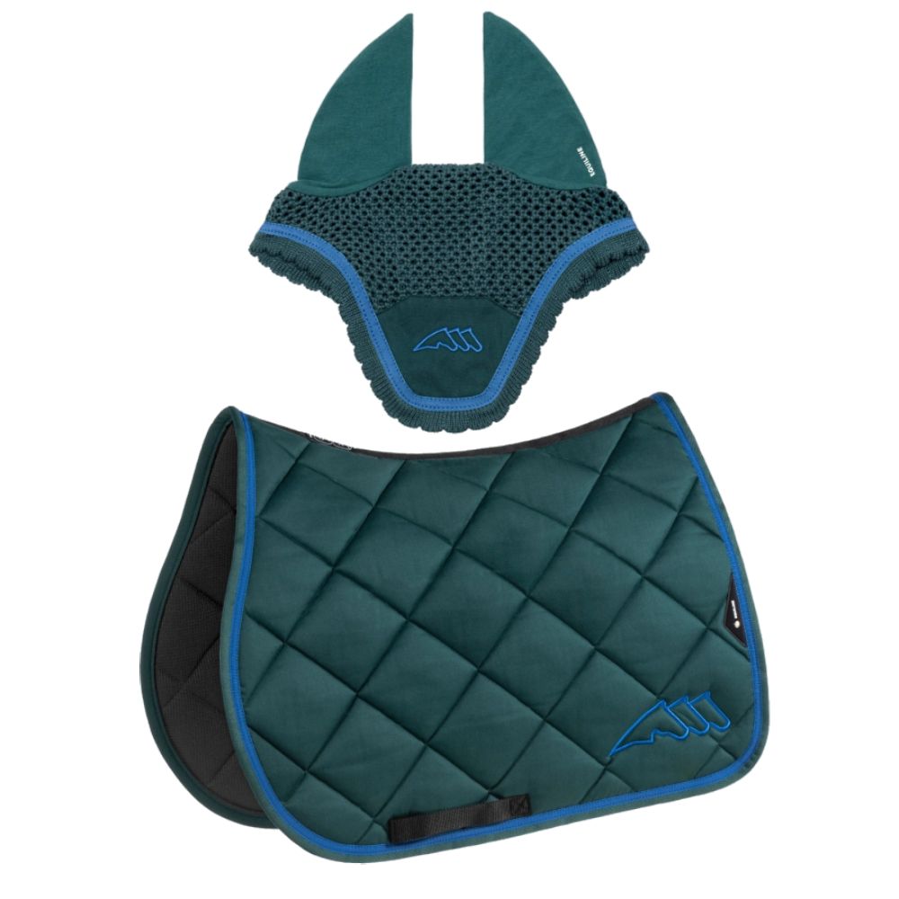 Equiline Eqchroma Schabracke und Fliegenhaube-Set - bottle, Größe Dressur (DN)