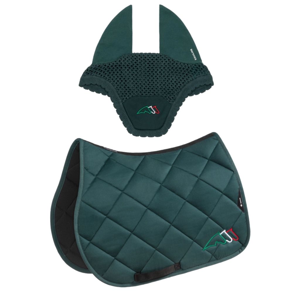 Equiline Eqtricolore Schabracke und Fliegenhaube-Set - bottle, Größe Springen (N)