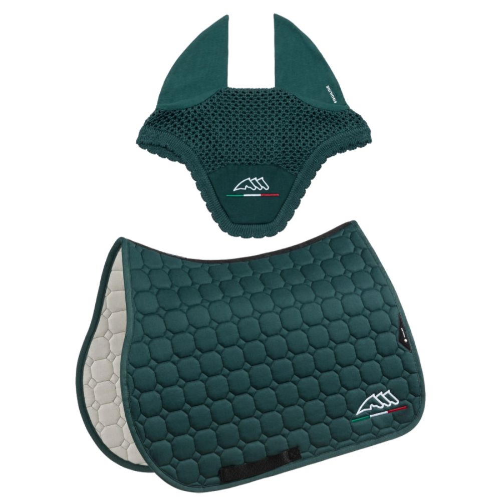 Equiline Eqflaggy Schabracke und Fliegenhaube-Set - bottle, Größe Springen (N)