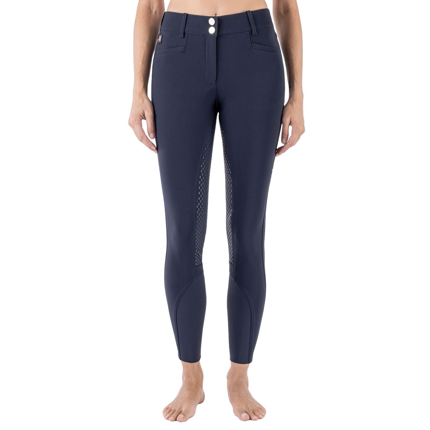 Equiline Adellek Vollgrip Hochbund Reithose Damen - blau, Größe 40